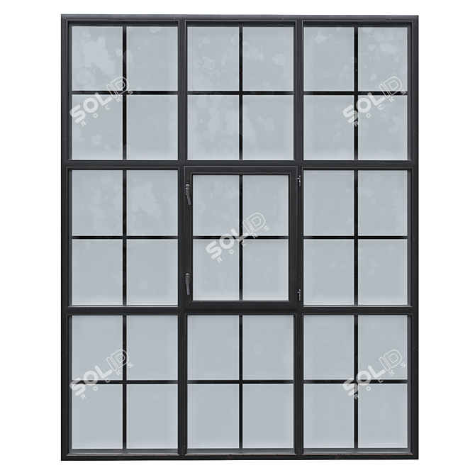 Vintage Black Pane Window 3D model image 6