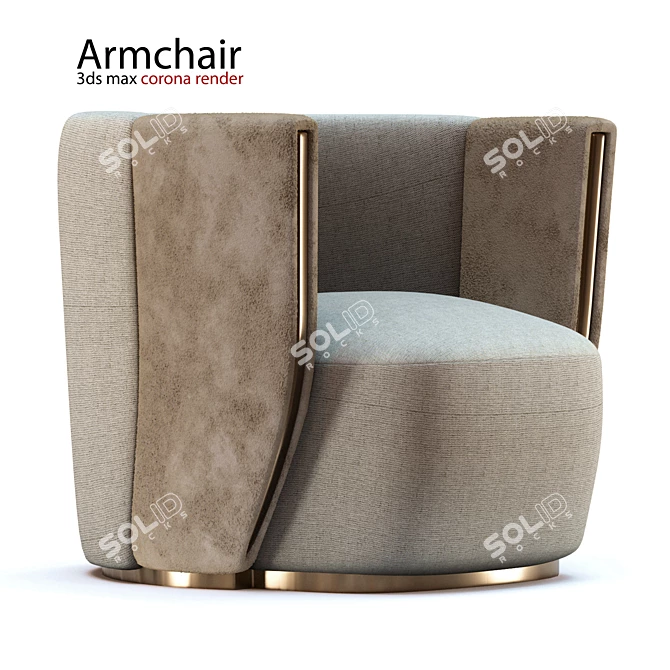 Elegant Classic Armchair 3D model image 1