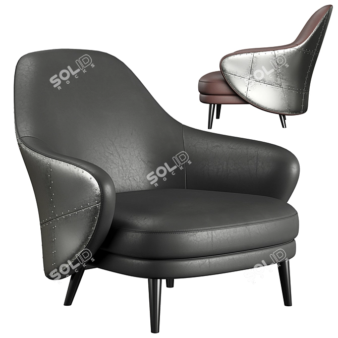 Aviator Gina Chair: Sleek and Stylish 3D model image 2