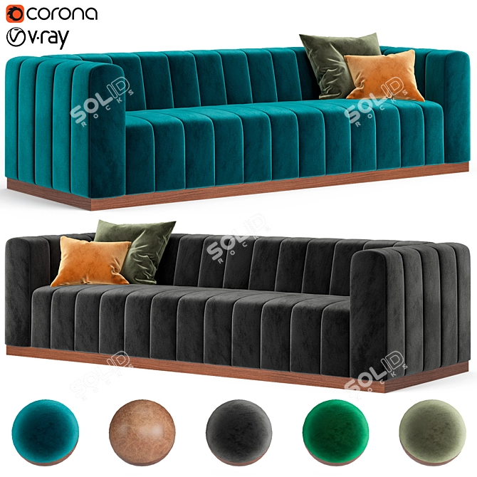 Sophisticated Forte Sofa Collection 3D model image 1