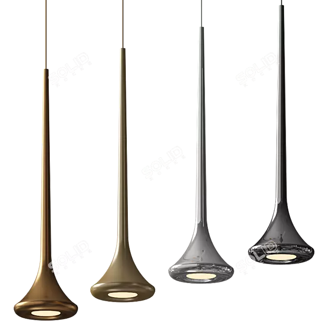 Sleek Tube Pendant Light 3D model image 1