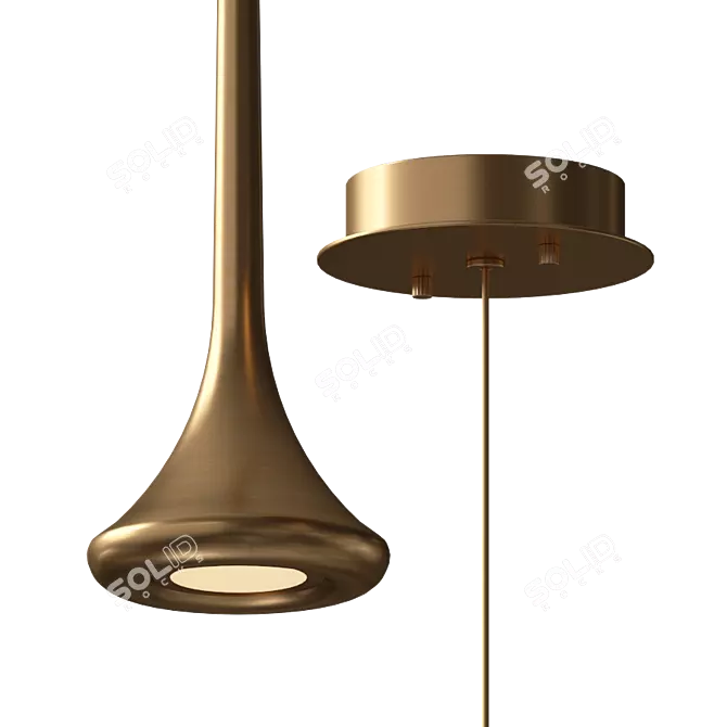 Sleek Tube Pendant Light 3D model image 2