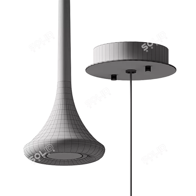 Sleek Tube Pendant Light 3D model image 3