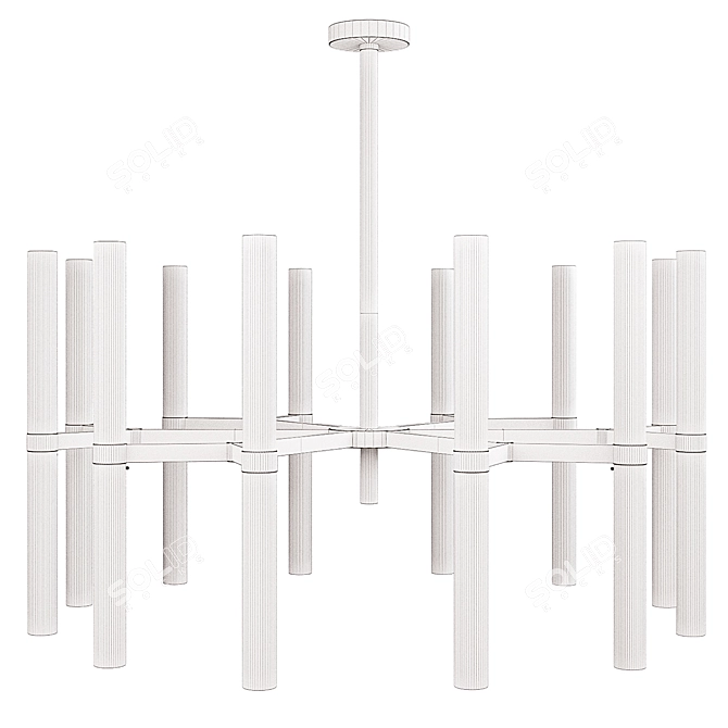 Elegant Marina Chandelier | Soft Gold & Clear Pyrex Glass 3D model image 4