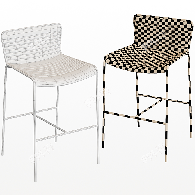 Jude Gray Counter Stool: Sleek Style for Your Kitchen 3D model image 2