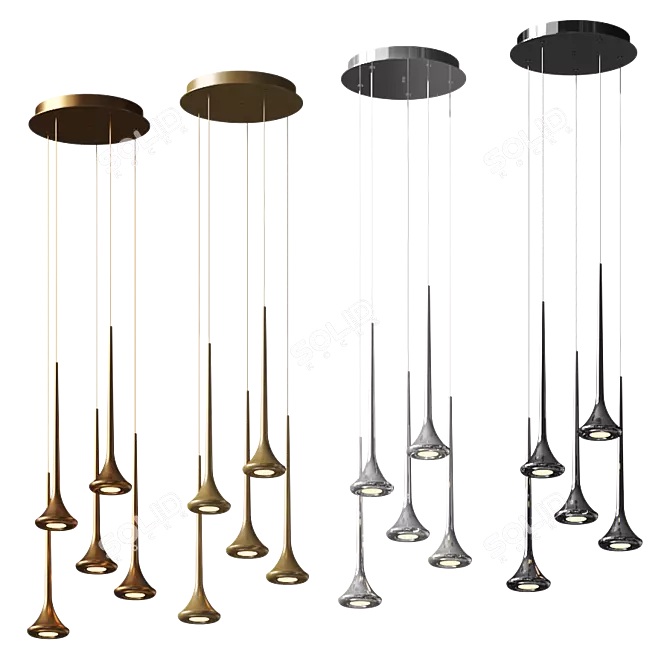 Elegant Bach Pendant Illumination 3D model image 1