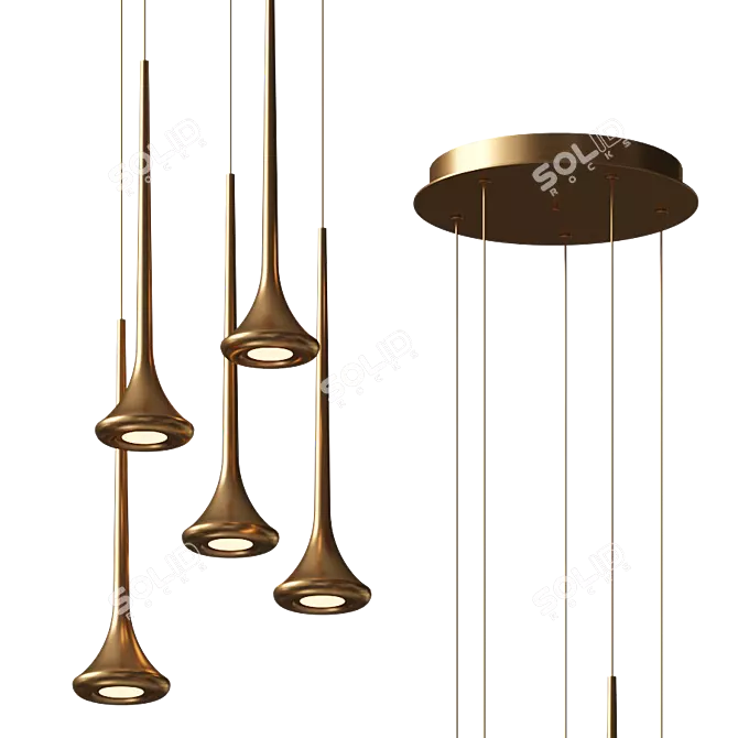 Elegant Bach Pendant Illumination 3D model image 2