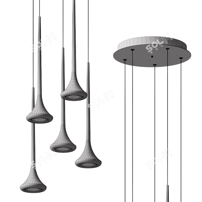 Elegant Bach Pendant Illumination 3D model image 3