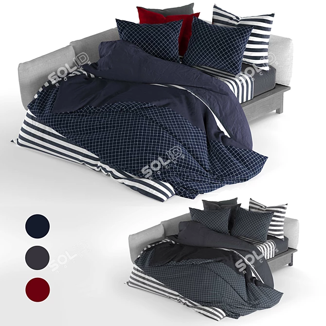Cozy Corner Platform Bed 3D model image 8
