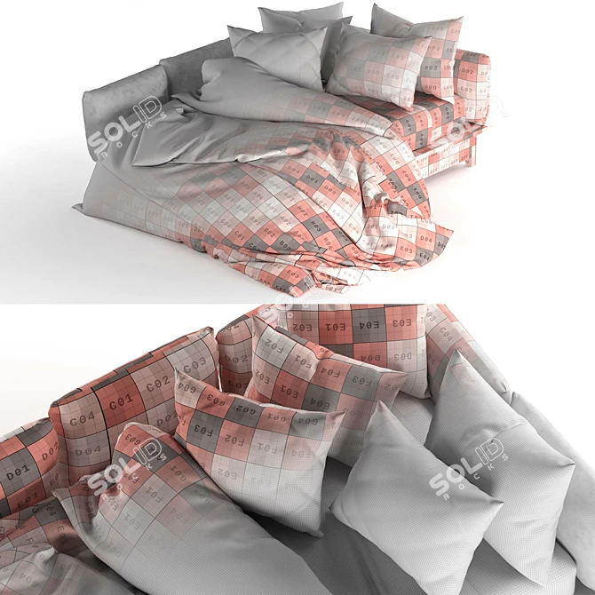 Cozy Corner Platform Bed 3D model image 14