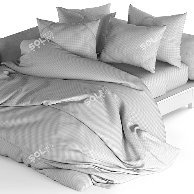 Cozy Corner Platform Bed 3D model image 15