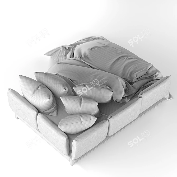 Cozy Corner Platform Bed 3D model image 17