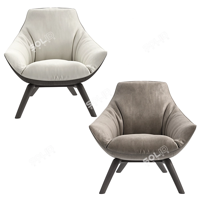 Contemporary Comfort: Florentia Armchair 3D model image 3