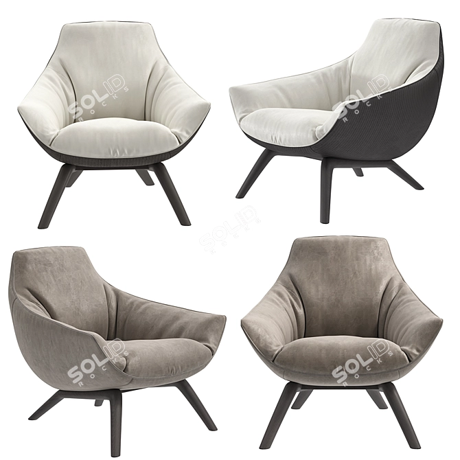 Contemporary Comfort: Florentia Armchair 3D model image 7