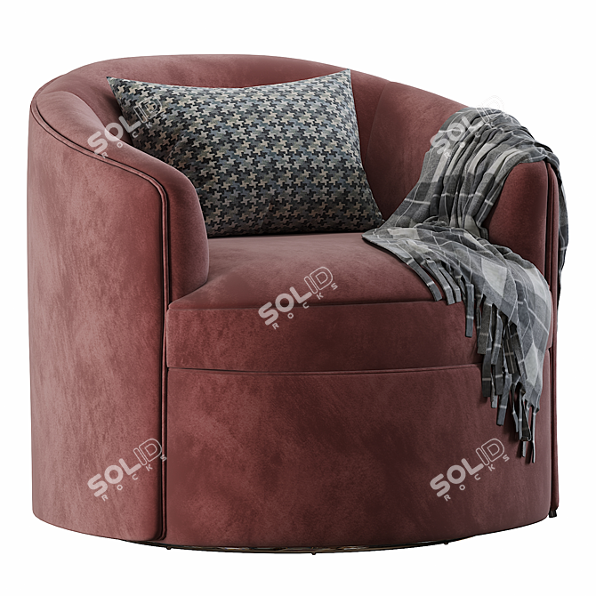 Coco Republic Luna Swivel Chair: Elegant Comfort and Versatility 3D model image 2