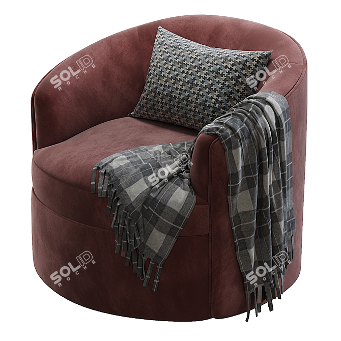 Coco Republic Luna Swivel Chair: Elegant Comfort and Versatility 3D model image 3