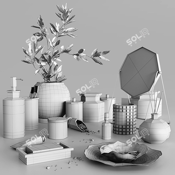 Modern Bathroom Set 3D model image 6