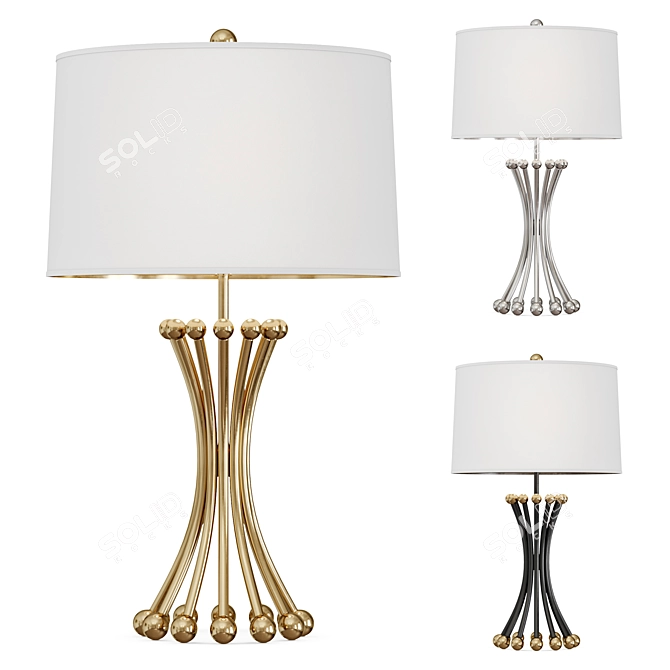 Elegant Biarritz Table Lamp: Illuminate with French-inspired Style! 3D model image 1
