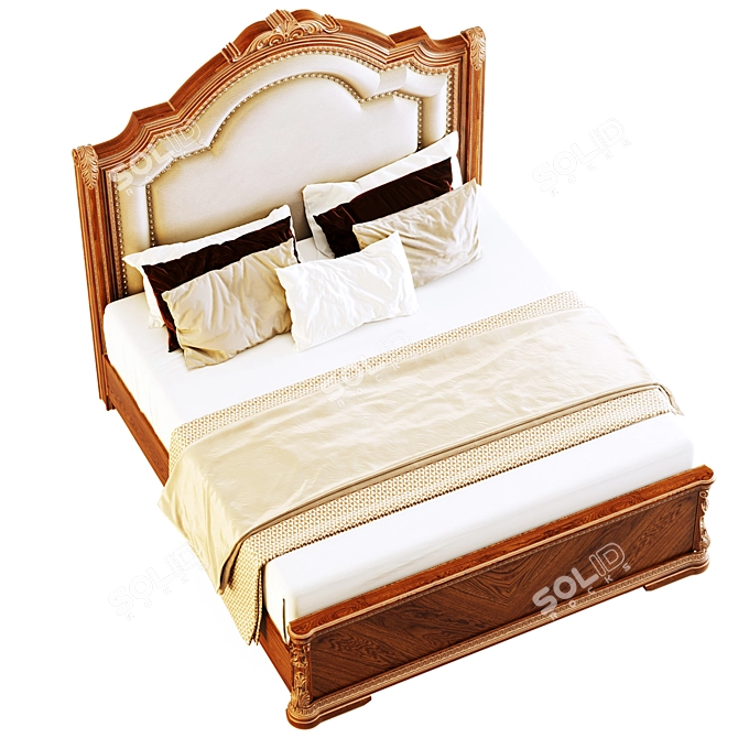 Regal Bliss Queen Sleigh Bed 3D model image 3