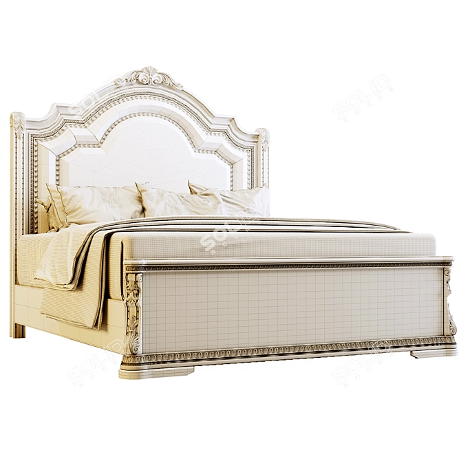 Regal Bliss Queen Sleigh Bed 3D model image 4