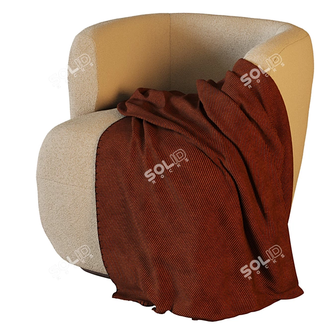 Cozy Bouclette Nidou Armchair: Ultimate Comfort 3D model image 3