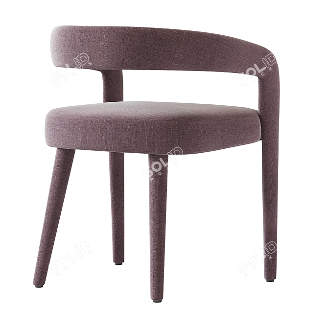 Lisette White Dining Chair - Stain & Spill-Resistant Fabric 3D model image 4