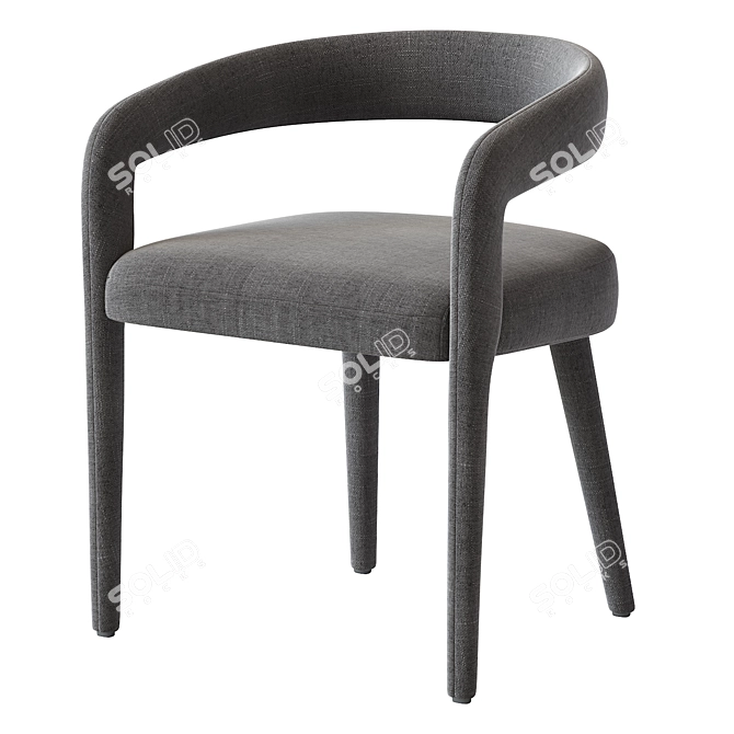 Lisette White Dining Chair - Stain & Spill-Resistant Fabric 3D model image 5