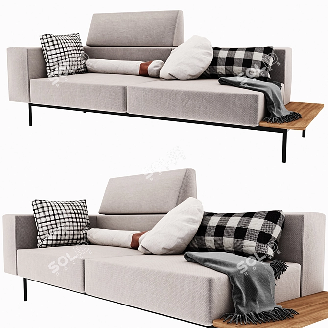 Transformable 3-Seater Sofa 3D model image 1