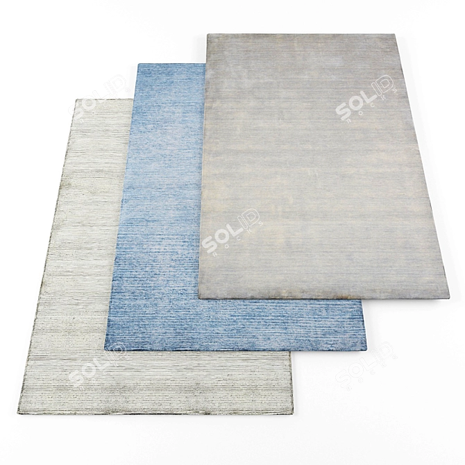 High Resolution Set of 4 Rugs 3D model image 1