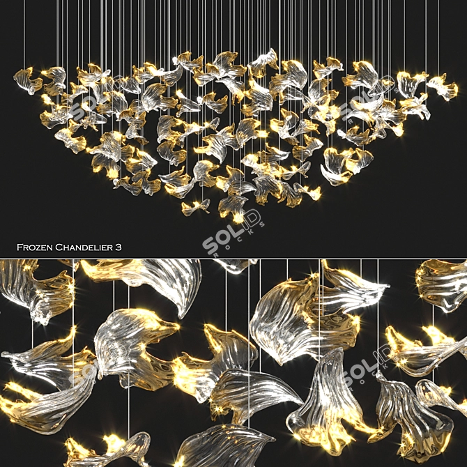 Ethereal Frost Chandelier 3D model image 1