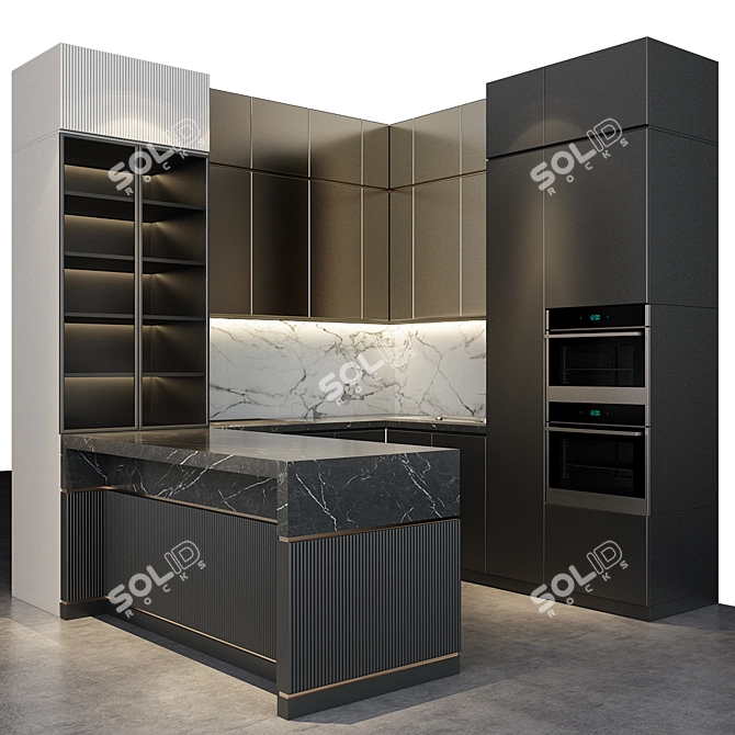 Complete Kitchen Set 59: Stylish and Functional 3D model image 1