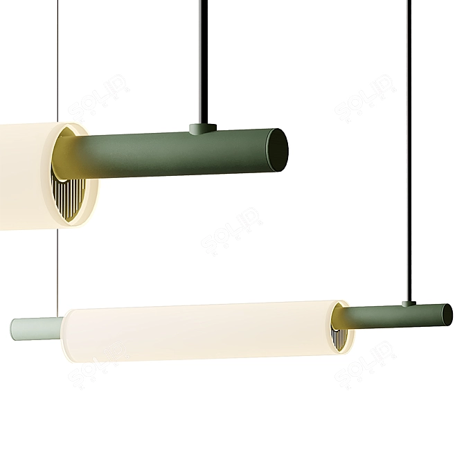 Minimalist Linear Ceiling Light 3D model image 2