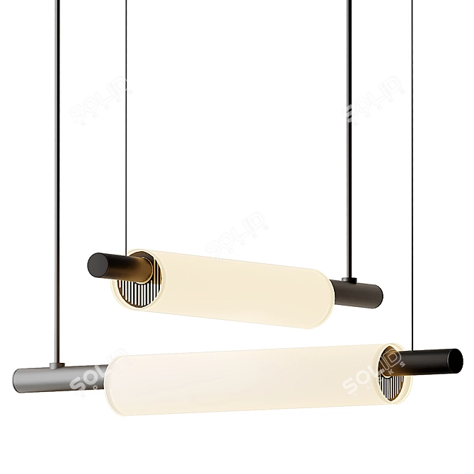 Minimalist Linear Ceiling Light 3D model image 3