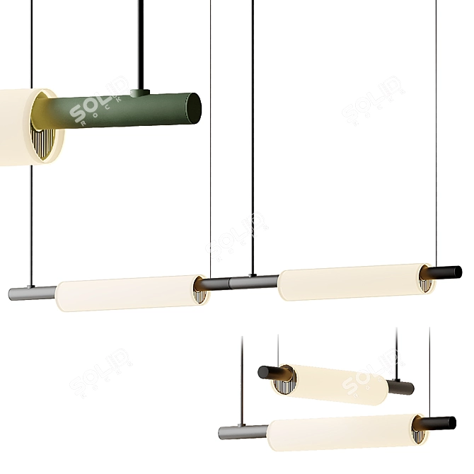 Minimalist Linear Ceiling Light 3D model image 6