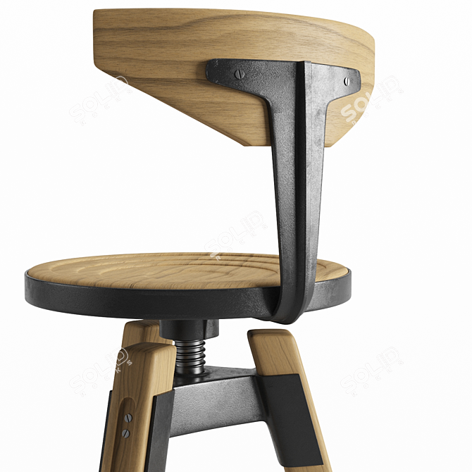 Sleek Turbo Stool 3D model image 4