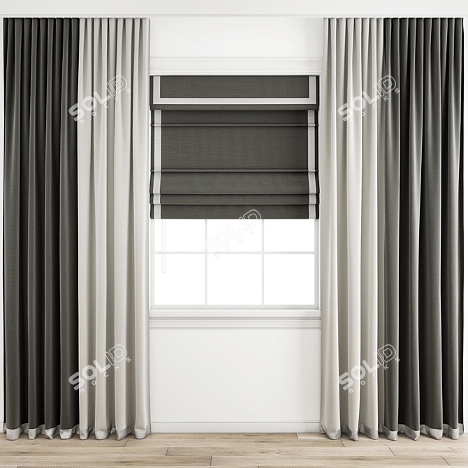 Polygonal Curtain Model 3D model image 1