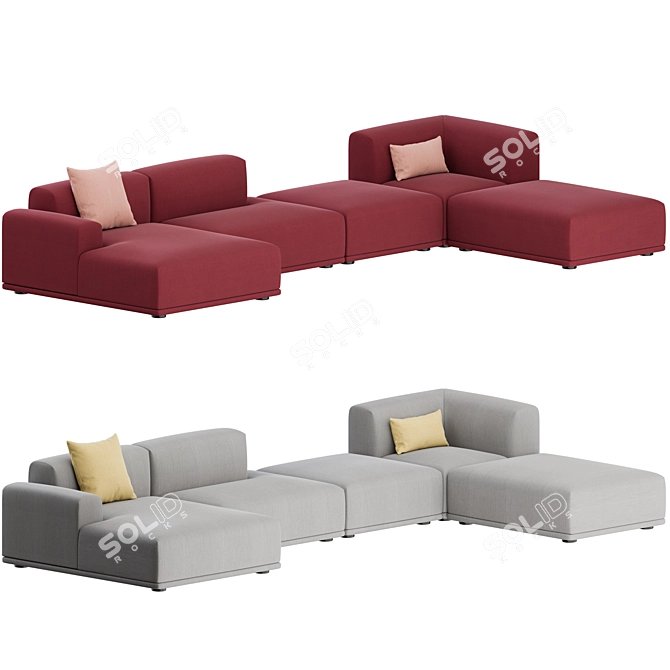 Muuto Connect Corner Sofa 02: Modern Modular Comfort 3D model image 1