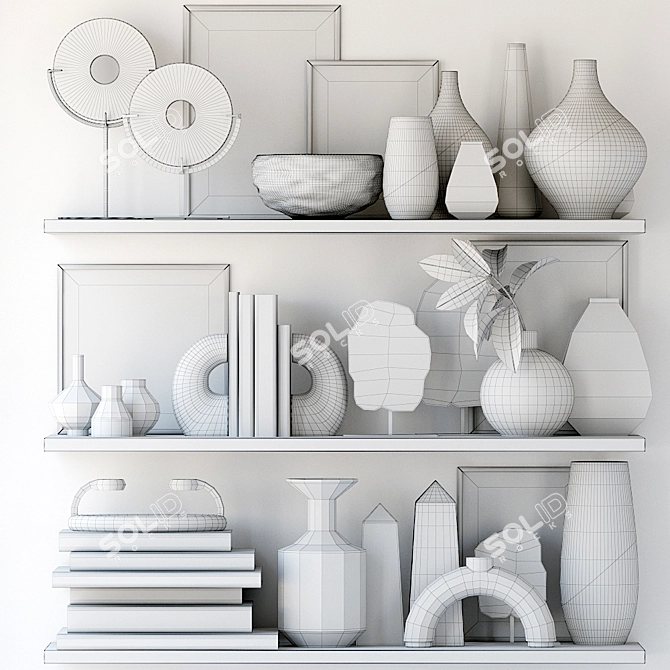 Stylish Decorative Shelves 3D model image 5