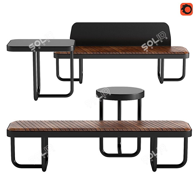 EXTERY Tiide Outdoor Furniture Set 3D model image 1