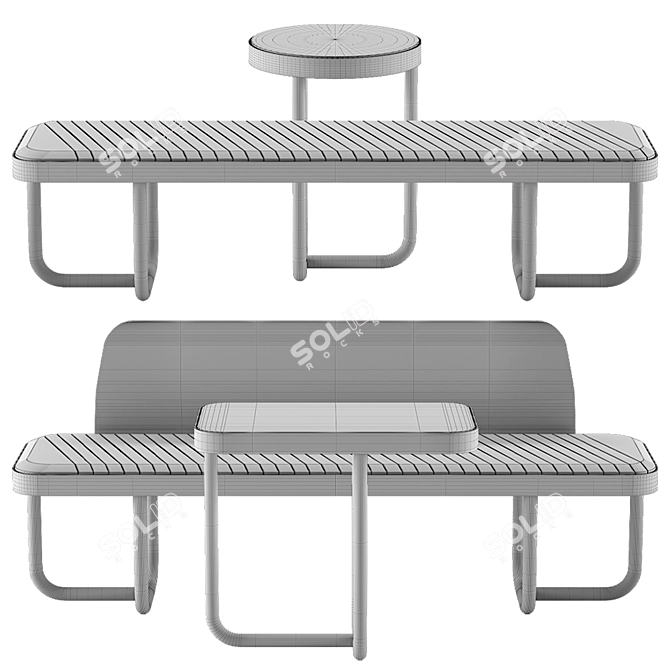 EXTERY Tiide Outdoor Furniture Set 3D model image 6