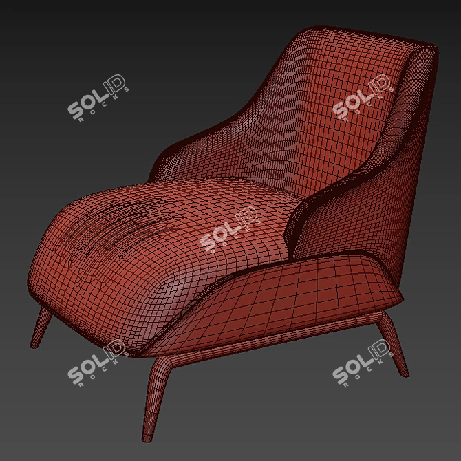 Elegant Brigid Armchair: Timeless Comfort 3D model image 3