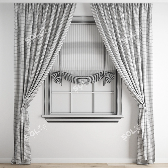 Polygonal Curtain Model 3D model image 3