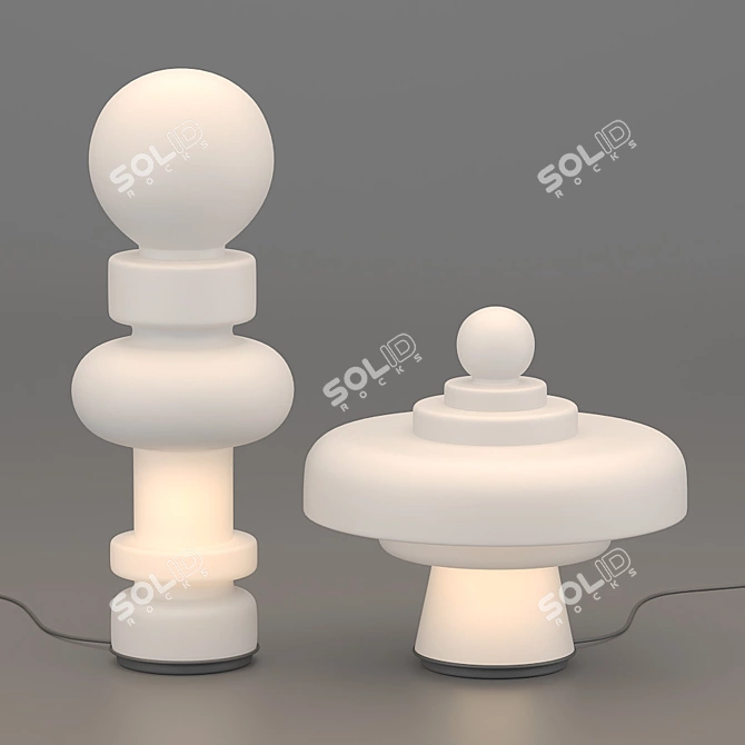 Title: Chess-inspired Lamps: Fontana Arte RE and REGINA 3D model image 1