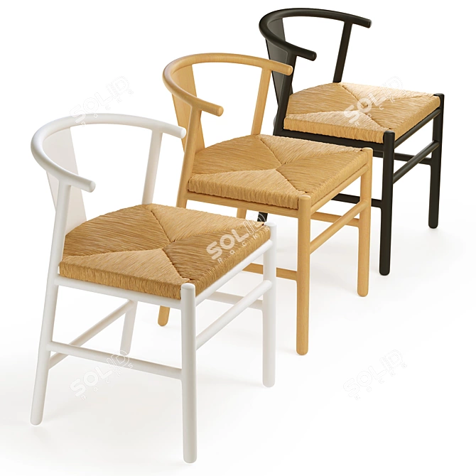 Modern Woven Chair Kirsti 3D model image 3