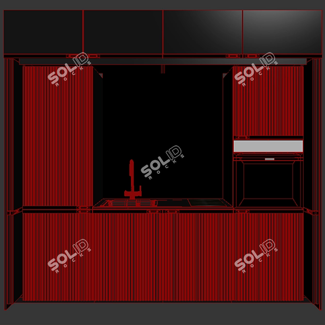 Hidden Sink & Workstation Kitchen 3D model image 5