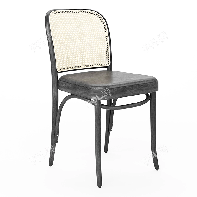 Hoffmann Cane Chair - Stylish and Versatile 3D model image 1