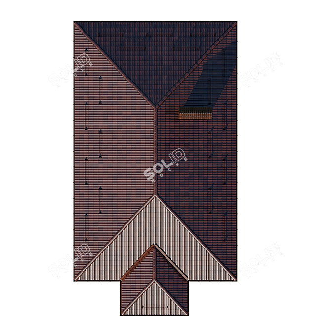 Geometric Cottage with Night Lighting 3D model image 5