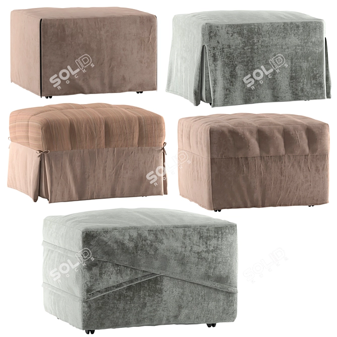 Compact and Stylish Bed-Pouf Set 3D model image 8