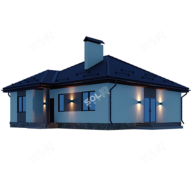 Geometric Roof Nightlight Cottage 3D model image 3