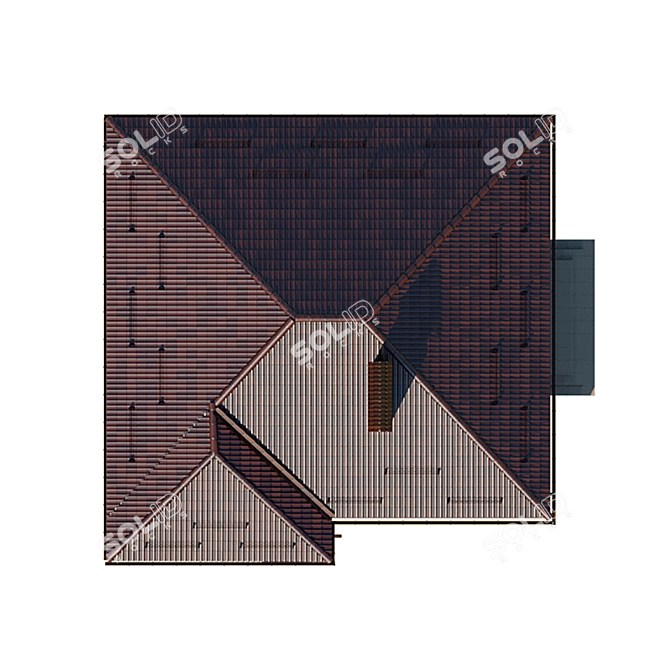 Geometric Roof Nightlight Cottage 3D model image 4